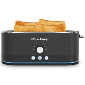4-Slice Toaster, 7 Settings, Defrost, Reheat Functions, Removable Crumb Tray, Full Body Stainless Steel Housing, Anti-Fingerprint, Anti-Jam, 1350W, Bl