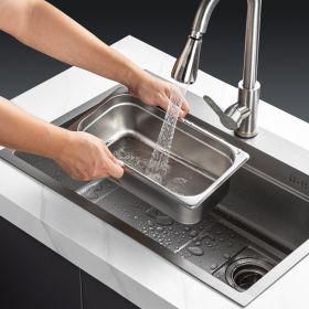 8 Pack Hotel Pans, 1/3 Size Anti-Jam Steam Pan With Lid, 0.8mm Thick Stainless Steel Steam Table Pan, 6-Inch Deep Commercial Table Pan, Catering Stora