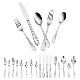 VEVOR 45-Piece Silverware Set, Food-Grade Stainless Steel Flatware Utensils, Mirror Finished Cutlery Set