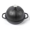 HAWOK Cast Iron Bread Cloche, Dia.7.8inch/20cm, Sourdough Baking Pan Pre-seasoned Black