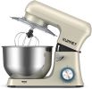 Stand Mixer, KUPPET Stainless Steel Mixer 6.5-QT, kitchen Mixer 6-Speeds Tilt-Head Food Mixer with Dough Hook, Wire Whip & Flat Beater