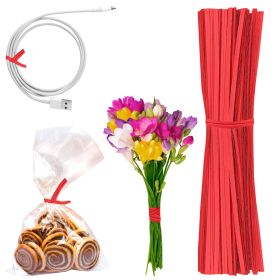 Red Metallic Twist Ties for Bags