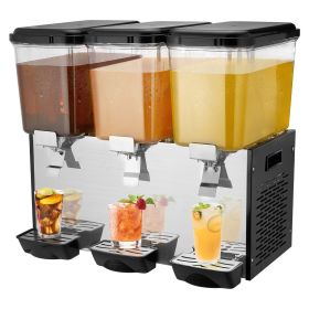 VEVOR Commercial Beverage Dispenser, 3 Tanks 18 L / 19 QT Per Tank Juice Dispenser