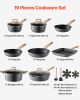 VEVOR 19 Piece Pots and Pans Set, Granite Nonstick Cookware Set, Induction Cookwares, Kitchen RV Cooking Sets with Frying, Sauce, Saute
