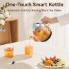 Electric Glass Kettle with Steaming and Brewing Modes Temperature and Timer Programs Cordless 800W 0.8L Capacity Perfect for Brewing Tea