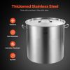 VEVOR Stainless Steel Stockpot, 100 Quart Large Cooking Pots, Cookware Sauce Pot with Basket, Lid, and Handle, Heavy Duty Commercial Grade Stock Pot