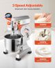 VEVOR Commercial Food Mixer 15Qt 600W 3 Speeds Adjustable 110/178/390 RPM Heavy Duty 110V with Stainless Steel Bowl Dough Hooks Whisk Beater Premium f