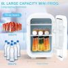 Mini Fridge 8L Portable Beauty Makeup Skincare Fridge Cosmetic LED Mirror Refrigerator with 3pcs Makeup Sponge
