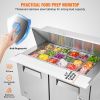 VEVOR 48" Commercial Refrigerator Sandwich & Salad Prep Table, 12.9 Cu. Ft Stainless Steel Refrigerated Food Prep Station with 18 Pans, Cut Board