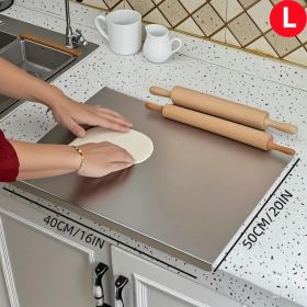 Stainless Steel Cutting Board With Lip For Kitchen Chopping Boards For Countertop Large Metal Cutting Board Over Sink Suitable For Meat Fruits Vegetab (Option: 40CM50CM)
