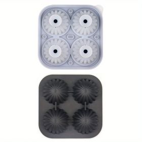 1pc Fairy Ball Ice Tray Ice Ball Mold Whiskey Silicone Ice Box Silicone Ice Tray Ice Ball With Funnel Integrated (Color: 4 Connect Cactus Ice Trays-Black)