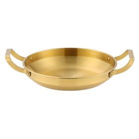 Double Ears Pan Seafood Rice Pan Fried Chicken Tray (Color: Gold, type: 26cm)