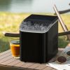 Portable Countertop Ice Maker with Ice Scoop, 9 Bullet Ice in 6 Mins, 24.5lbs/24H, Self-Cleaning, Handle, for Outdoor Cooking, BBQ, Camping
