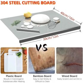 XXL 304 Stainless Steel Cutting Board  Anti-Slip & Mildew-Proof! No More Moldy Wooden Boards | Heavy-Duty & Food-Safe, Easy To Clean â€“ Chop Meat, Kn (Option: 30CM40CM)