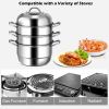 Multi Tiers Kitchen Pan Cookware Stainless Steel Steamer Set