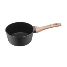 Multipurpose Sauce Pan Small Kitchen Cooking Pot with Handle (Color: Black, Capacity: 1.5 QT)