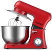 Stand Mixer,Stainless Steel Mixer 6.5-QT, kitchen Mixer 6-Speeds Tilt-Head Food Mixer with Dough Hook, Wire Whip & Flat Beater